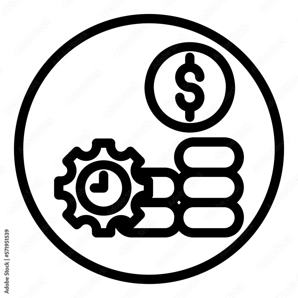 time is money line icon time is money line icon