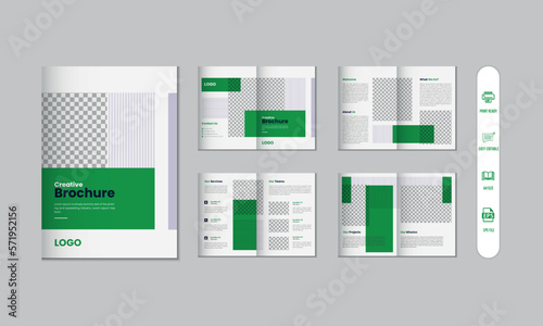 8 pages corporate modern brochure and company profile, magazine, portfolio template design