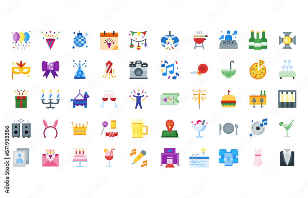 Party icon in flat style. party, fun, celebration, confetti, happy, birthday, holiday, event. with high quality vector and editable Party icon in flat style. party, fun, celebration, confetti, happy, birthday, holiday, event. with high quality vector and editable
