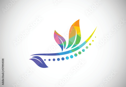 Low Poly Medical Chiropractic Concept Logo Design Template