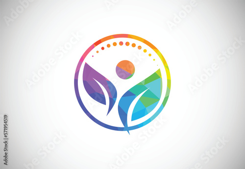 Low Poly Medical Chiropractic Concept Logo Design Template