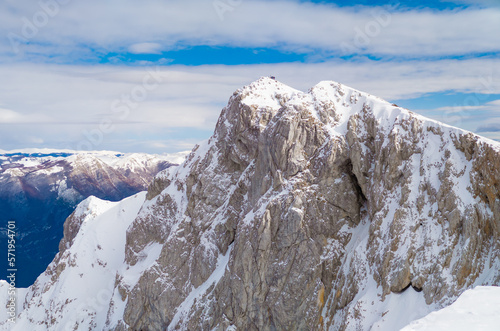 Pizzo Deta (Italy) - A snow view of the high peak in the Monti Ernici, province of Frosinone, with an elevation over 2000 metres. The path of departure is in Prato di Campoli.  photo