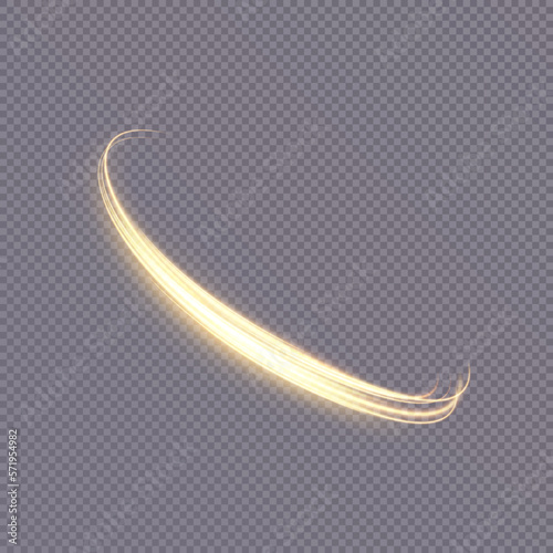 Vector illustration of dynamic light sources on a dark background. High speed in night abstraction. Abstract light swirl. For web design, game design. PNG vector