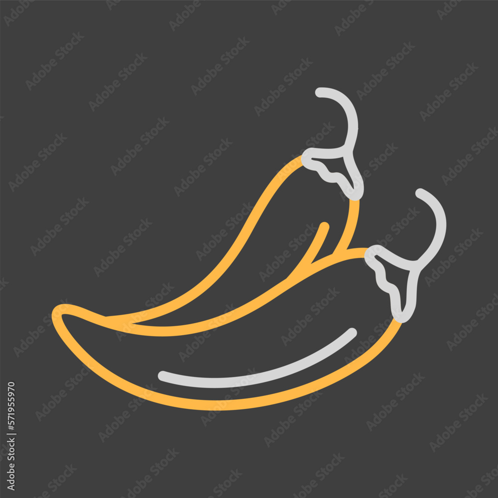 Naklejka premium Two chili peppers isolated design vector icon