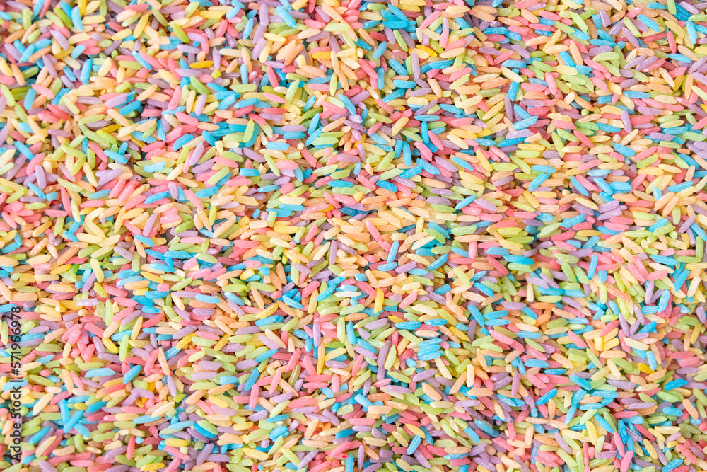 Colored rice texture 