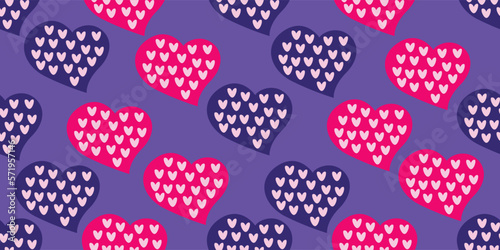 Beautiful pattern heart. geometric cute style heart vector, sweet romance pattern hand drawn cute for decorating the wedding card for valentine's day, tattoo, logo and love concept. purple color.