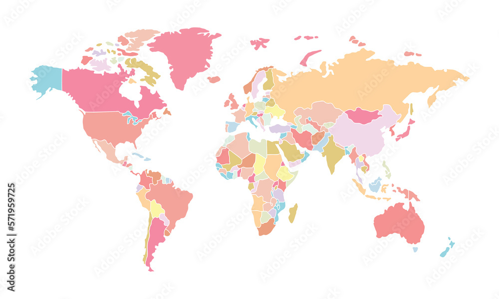 Fototapeta premium Colorful World Map, perfect for office, company, school, social media, advertising, printing and more