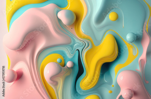 Abstract background, splashes of paint, pastel colors. AI generative.