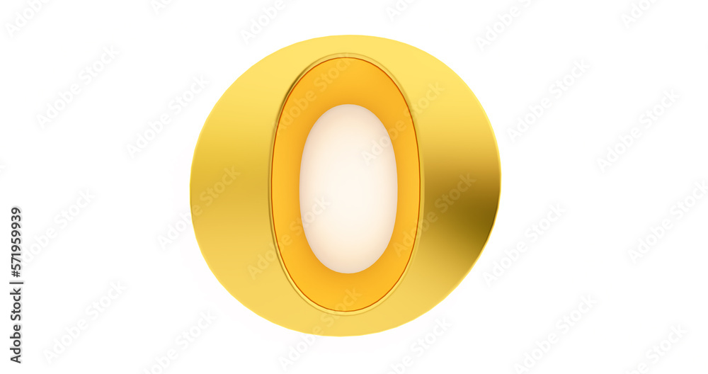 3D render of golden O lettre isolated on white backgeound 3D render of golden O lettre isolated on white backgeound