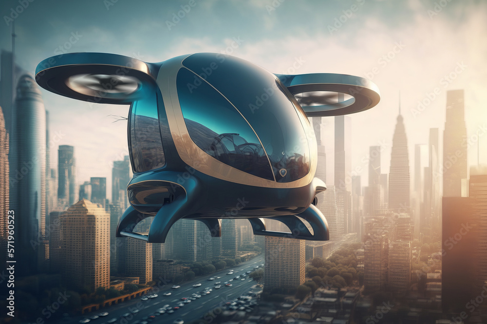 Future of urban air mobility, city air taxi, UAM urban air mobility ...
