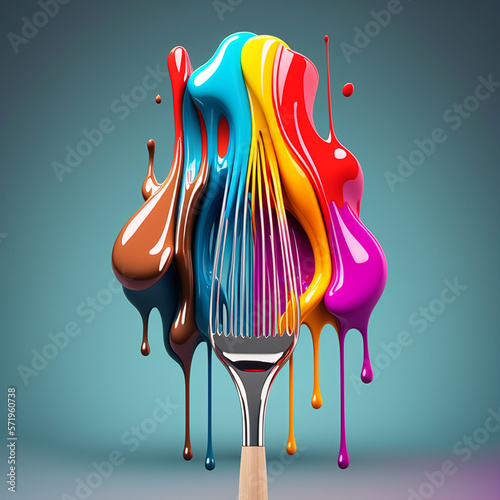 brush and paint background bright colorful