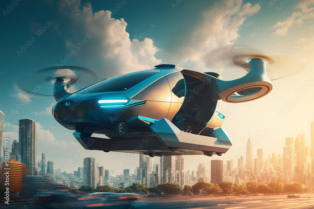 Future of urban air mobility, city air taxi, UAM urban air mobility ...