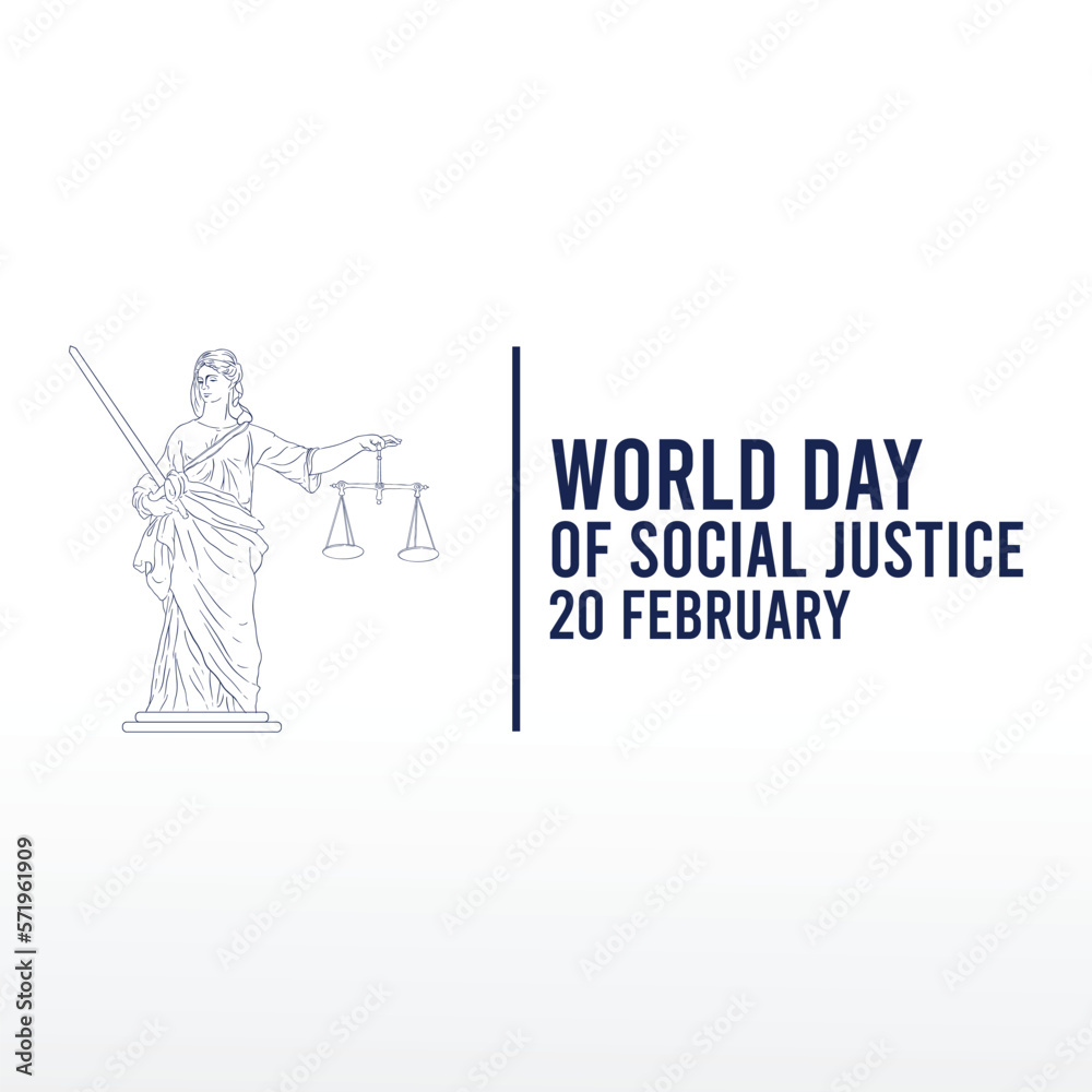 World Day of Social Justice Template, perfect for office, company, school, social media, advertising, printing and more