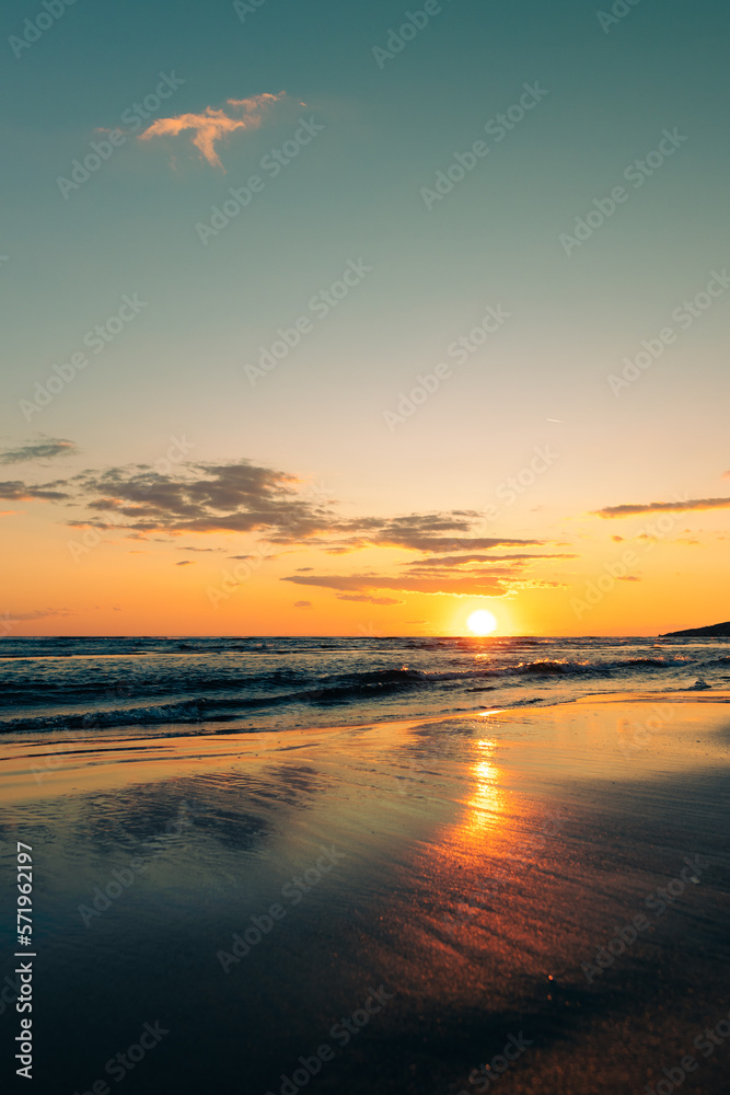An extremely beautiful sunset on the shore of the Adriatic Sea An extremely beautiful sunset on the shore of the Adriatic Sea