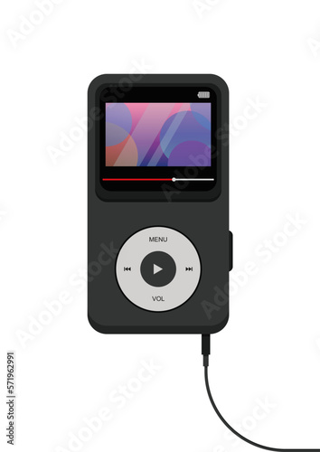 MP3 Player Clipart Vector Flat Design Isolated On White Background