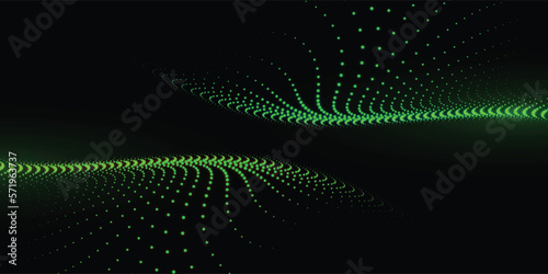 Green ball and black abstract background