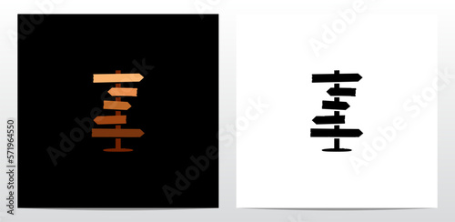 Direction Sign Board Letter Logo Design Z