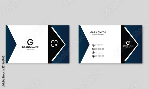 Foto White background business card with simple layout and minimal and modern shapes