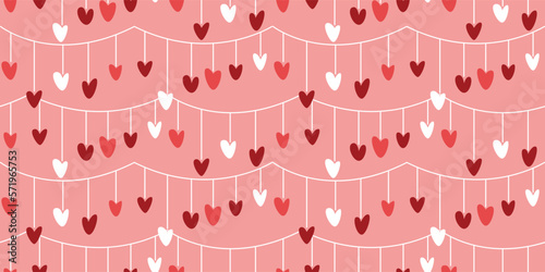 ฺBeautiful pattern heart Garland Valentine's Day light design. flag railing heart shaped lights For decorating birthday cards, Valentine's cards, or wedding cards.	  Heart pattern pink and red color.