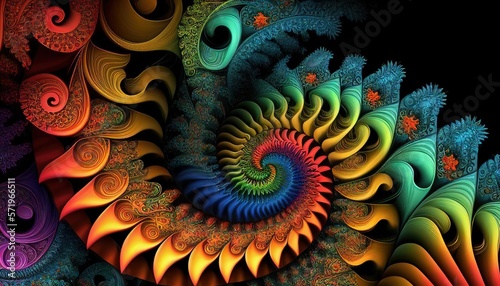 Colorful Fractal Patterns Generative AI