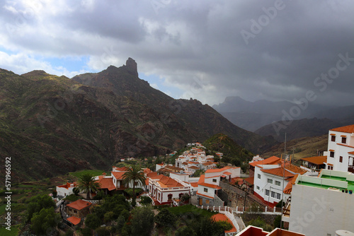 Small Spain village in mountains on Gran Canaria