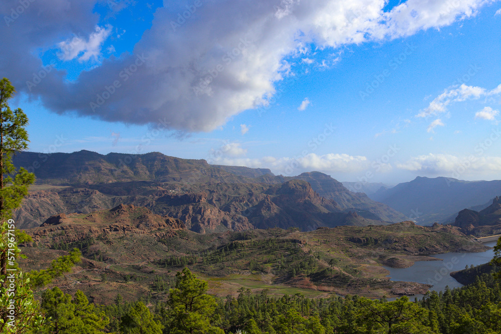 Beautiful Canary island landscape with mountains 