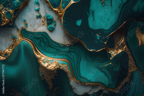 marble blue gold white texture background stone wallpaper generative ai