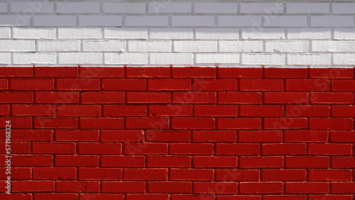 brick wall painted white and red as a background