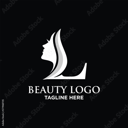 Letter L Beauty Face Logo Design Template Inspiration, Vector Illustration.