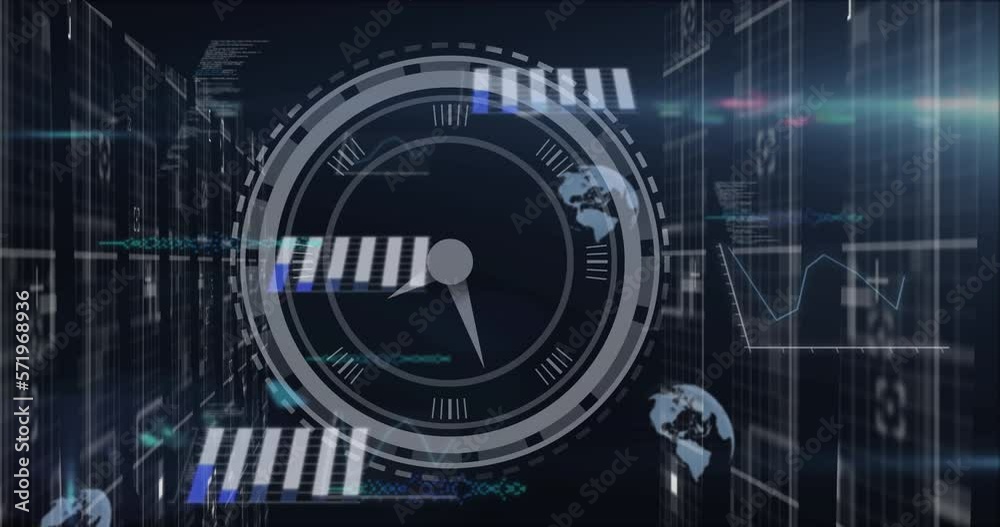 Animation of data processing over clock Animation of data processing over clock