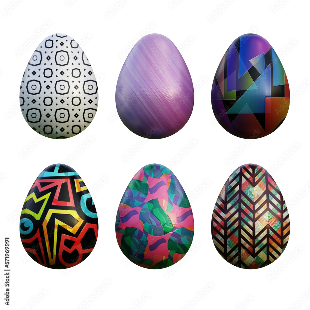 Realistic 3d easter eggs in seamless geometric vector patterns Realistic 3d easter eggs in seamless geometric vector patterns