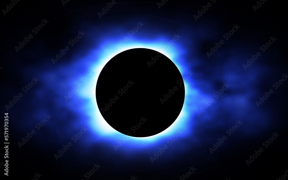Blue Eclipse Lunar Animation in Galaxy Background. Animated purple