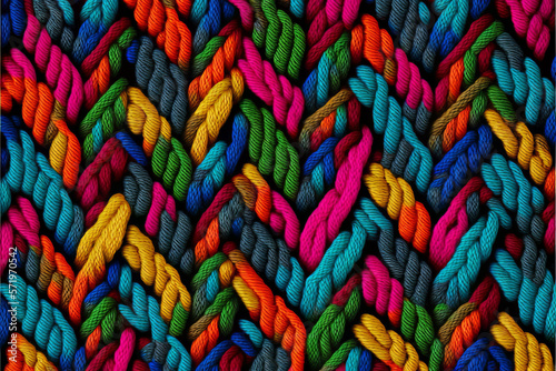 Multicolored wool weave for a comforting and welcoming background that calls for warmth and tradition. Generative AI