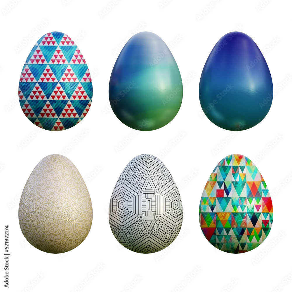Realistic 3d easter eggs in abstract seamless vector fantasy lines patterns Realistic 3d easter eggs in abstract seamless vector fantasy lines patterns