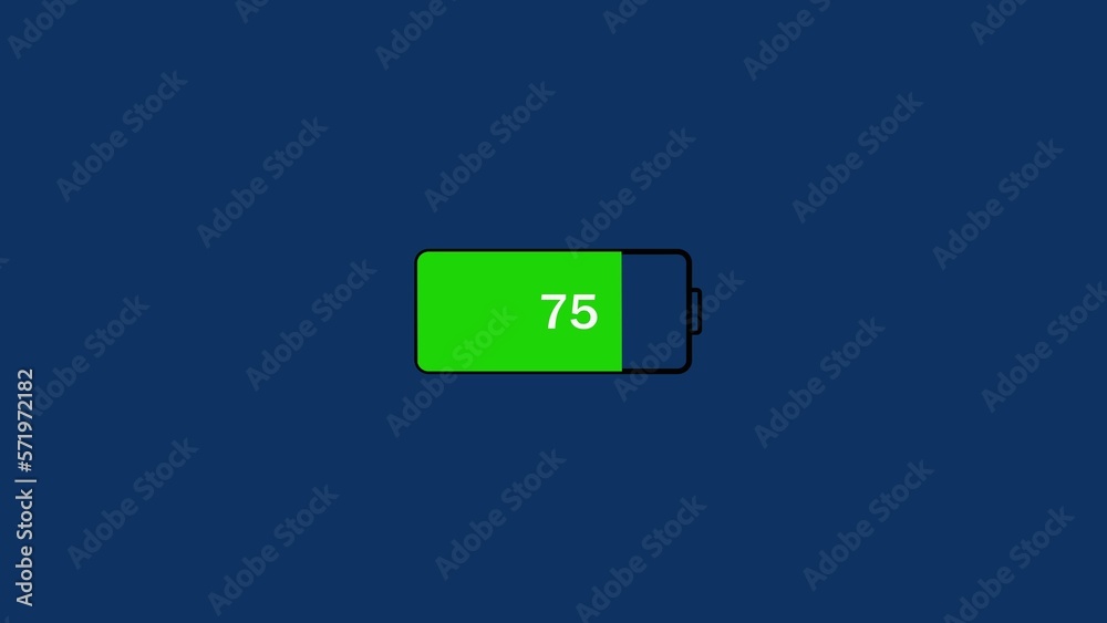 battery charge 75% illustration background battery charge 75% illustration background