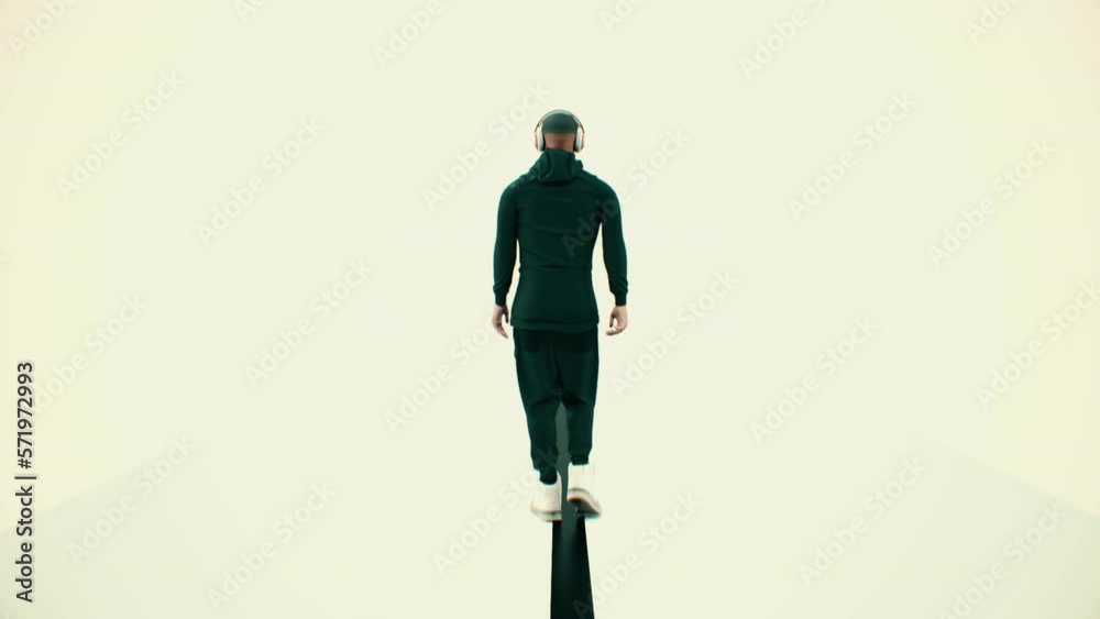 Black Man Walk Road DJ Loop 3D Video Animation Black Man Walk Road DJ Loop 3D Video Animation