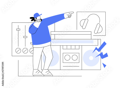 Hip-hop music abstract concept vector illustration.