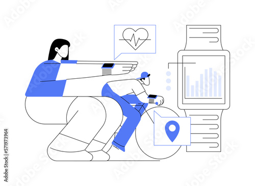 Sport and fitness tracker abstract concept vector illustration.