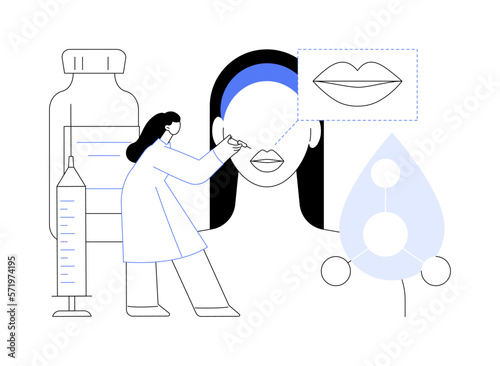 Lip injections abstract concept vector illustration.