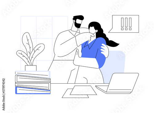 Sexual harassment abstract concept vector illustration. photo