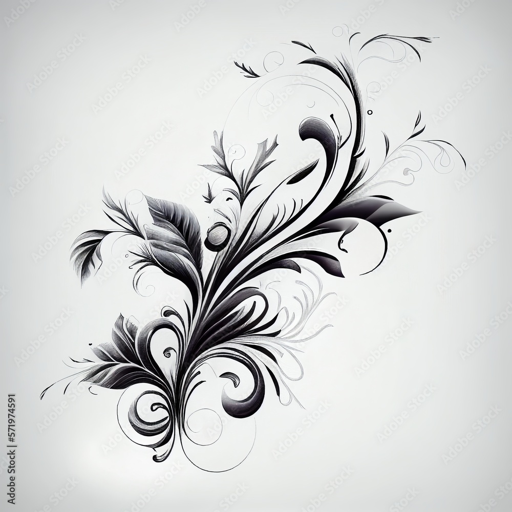 tattoo pattern on white background Generative AI tattoo pattern on white background Generative AI