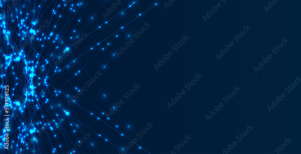 Fototapeta premium Abstract technology background with lines and glowing dots