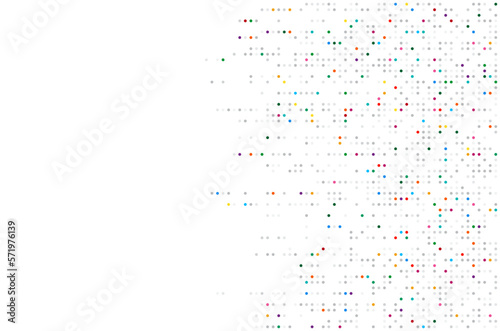 Digital technology background. Digital data dots gray and multicolor pattern pixel background