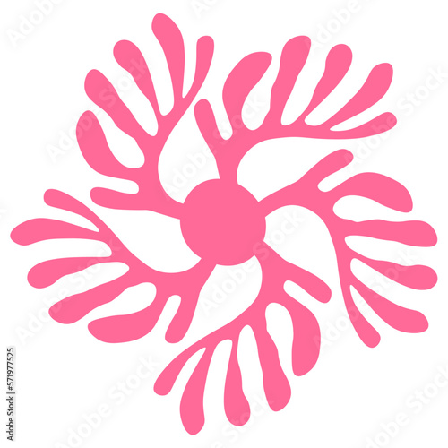 Abstract shapes fashion trend  pastel palette  hippie style 60s 70s. Matisse element flowers.