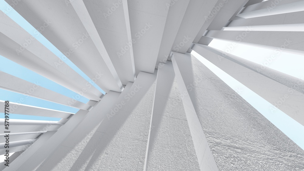 Fototapeta premium Abstract architecture background geometric shapes in design interior 3d render