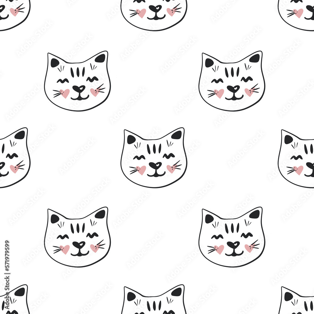 Fototapeta premium seamless pattern with cats