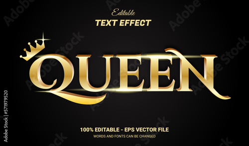 Queen Gold editable text effect
