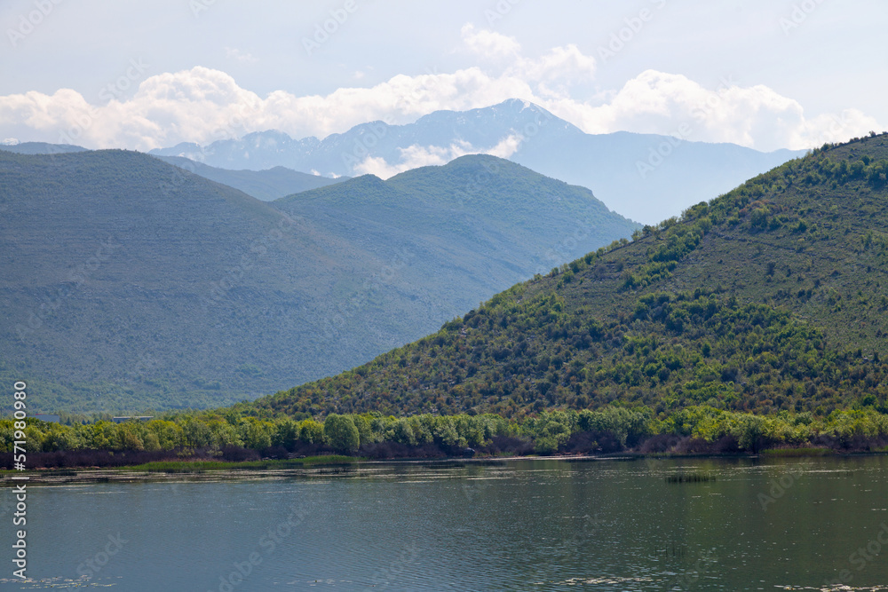 Lake Skadar at the border between Montenegro and Albania
