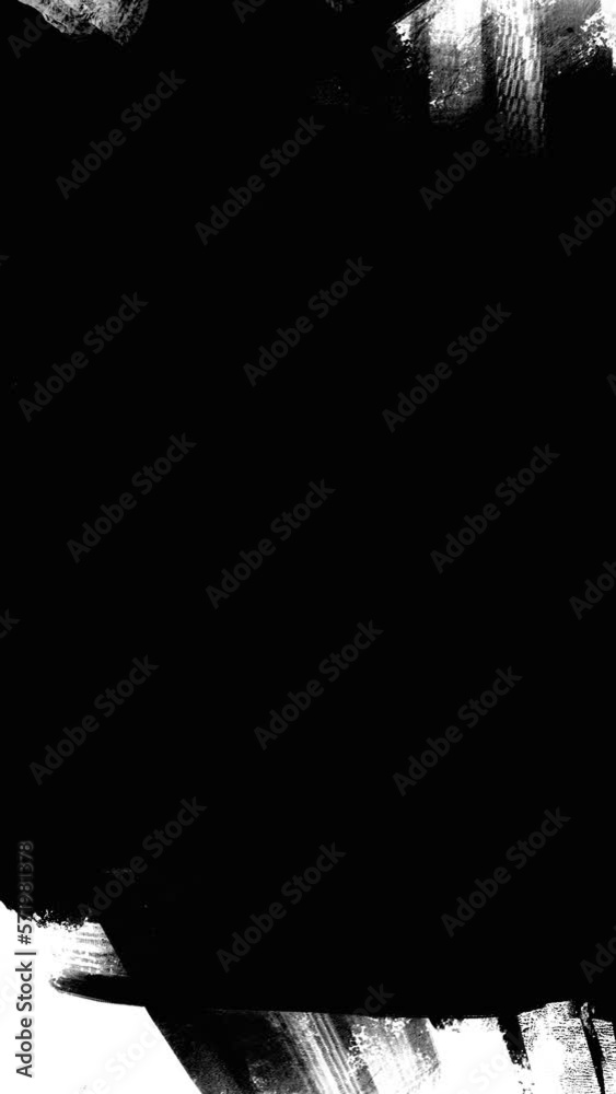 Paint brush transition vertical Fast Abstract stroke black and white background, animation of paint splash. Brush stroke black and white transition background