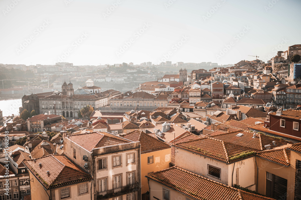 Rooftop view of the old town in Porto